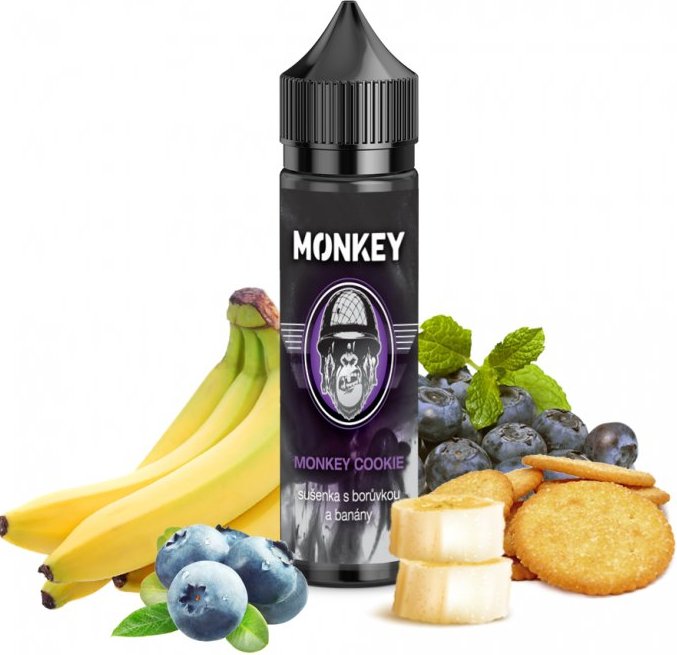 Levně Příchuť Monkey Shake and Vape 10/60ml Monkey Cookie (Sušenka s banánem a borůvkou)