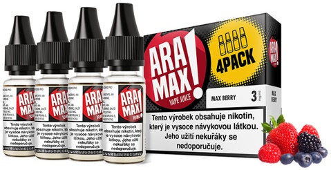 Levně Aramax 40ml/4x10ml Max Berry (Lesní plody) Nikotín: 12mg