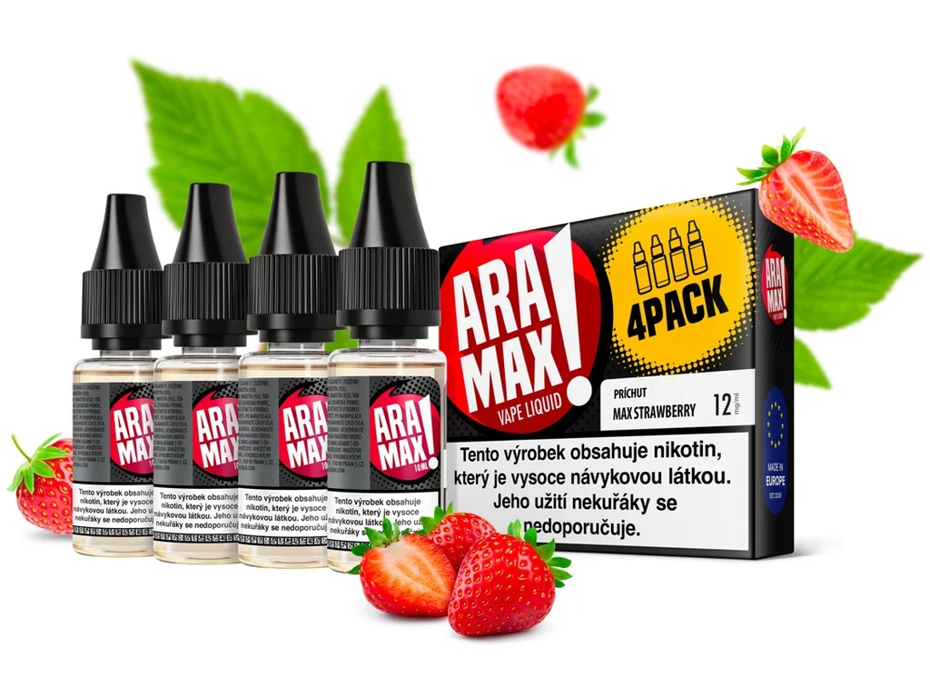 Aramax 40ml/4x10ml Max Strawberry (Jahoda) Nikotín: 3mg