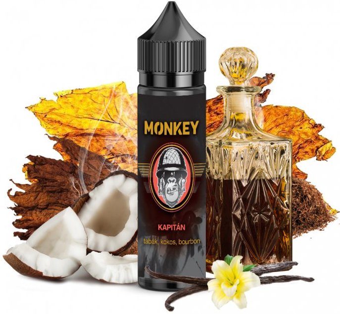 Levně Příchuť Monkey Shake and Vape 10/60ml Kapitán (Tabák s kokosem a bourbonem)