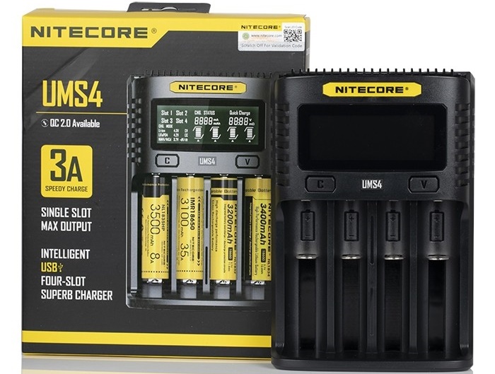 Levně Univerzální nabíječka pro články Nitecore UMS4 LCD