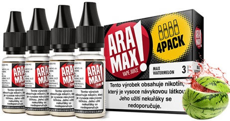Levně Aramax 40ml/4x10ml Max Watermelon (Vodní meloun) Nikotín: 12mg