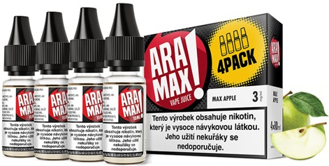 Levně Aramax 40ml/4x10ml Max Apple (Jablko) Nikotín: 12mg