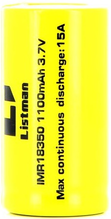 Levně Baterie 18350 Listman 1100mAh- 15A (High Drain)