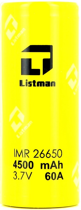 Levně Baterie 26650 Listman 4500mAh- 60A (High Drain)