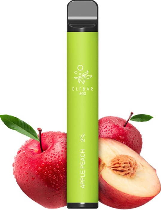 Levně Elf Bar jednorázová elektronická cigareta Apple Peach (Jablko a broskev) 600 potáhnutí 20mg