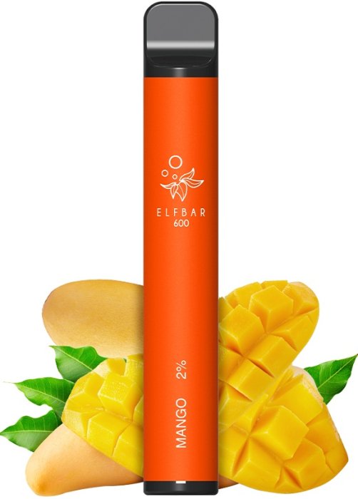 Levně Elf Bar jednorázová elektronická cigareta Mango 600 potáhnutí 20mg