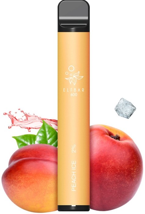 Levně Elf Bar jednorázová elektronická cigareta Peach Ice (Ledová broskev) 600 potáhnutí 20mg