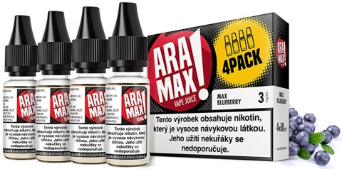 Levně Aramax 40ml/4x10ml Max Blueberry (Borůvka) Nikotín: 12mg