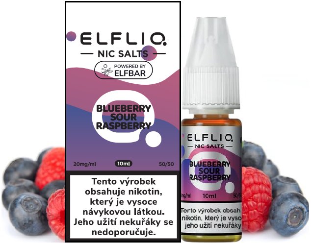 Levně Elf Bar (Elf Bar Elfliq Salt) 10ml Blueberry Sour Raspberry Nikotín: 10mg