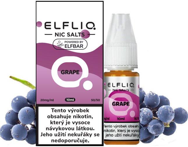 Levně Elf Bar (Elf Bar Elfliq Salt) 10ml Grape Nikotín: 10mg