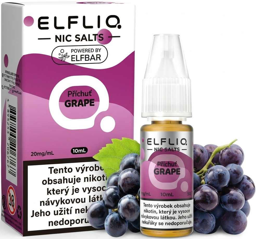 Elf Bar (Elf Bar Elfliq Salt) 10ml Grape Nikotín: 20mg
