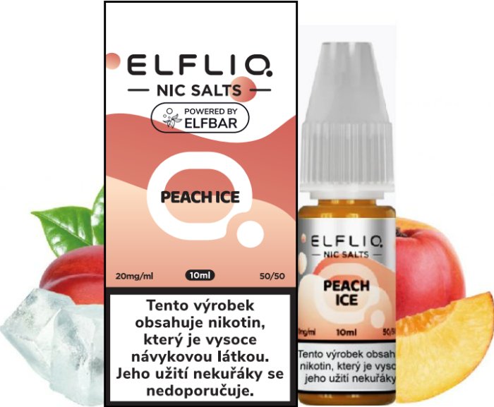 Levně Elf Bar (Elf Bar Elfliq Salt) 10ml Peach Ice Nikotín: 10mg