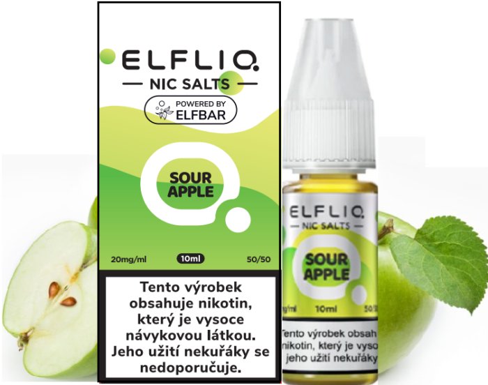 Levně Elf Bar (Elf Bar Elfliq Salt) 10ml Sour Apple Nikotín: 10mg