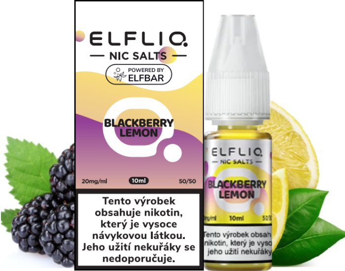 Levně Elf Bar (Elf Bar Elfliq Salt) 10ml Blackberry Lemon Nikotín: 10mg