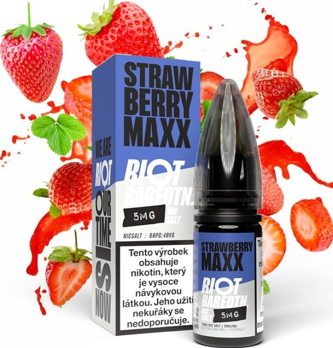 Levně Riot Squad (Riot Squad Salt) 10ml Strawberry Maxx (Jahodový energiťák) Nikotín: 10mg