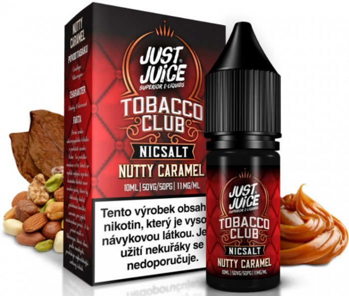 Levně Just Juice (Just Juice Salt) 10ml Tobacco Nutty Caramel (Oříškový tabák s karamelem) Nikotín: 11mg
