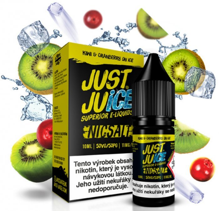 Levně Just Juice (Just Juice Salt) 10ml Kiwi & Cranberry On Ice (Ledové kiwi & brusinka) Nikotín: 11mg
