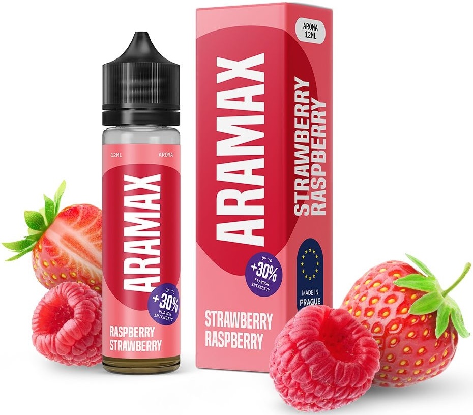 Levně Příchuť Aramax Shake and Vape 10/60ml Raspberry Strawberry