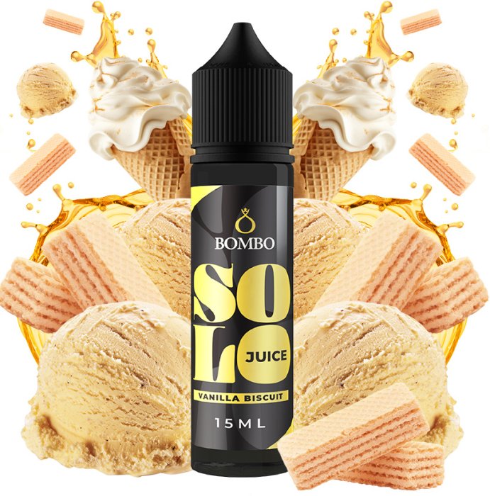 Levně Bombo Příchuť Bombo-Solo Shake and Vape 15/60ml Vanilla Biscuit (Vanilková sušenka)
