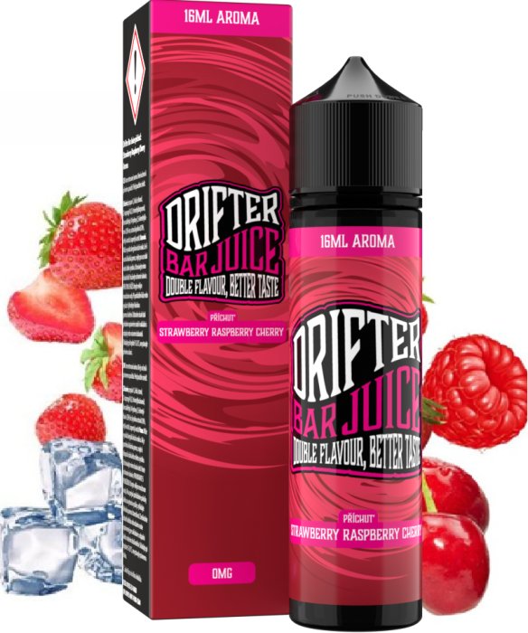 Levně Příchuť Juice Sauz Drifter Shake and Vape 16/60ml Strawberry Raspberry Cherry