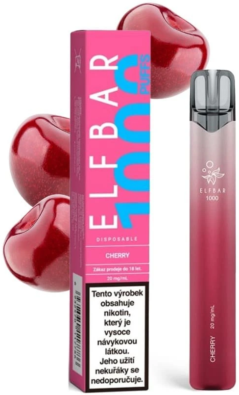 Levně Elf Bar jednorázová elektronická cigareta Cherry 1000 potáhnutí 20mg