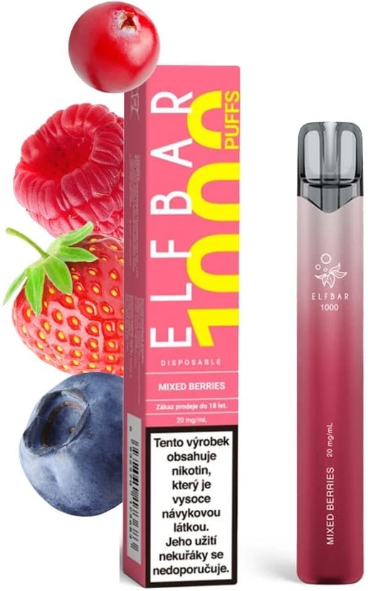 Levně Elf Bar jednorázová elektronická cigareta Mixed Berries 1000 potáhnutí 20mg
