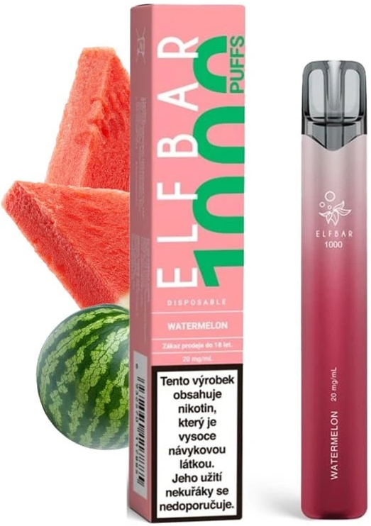 Levně Elf Bar jednorázová elektronická cigareta Watermelon 1000 potáhnutí 20mg