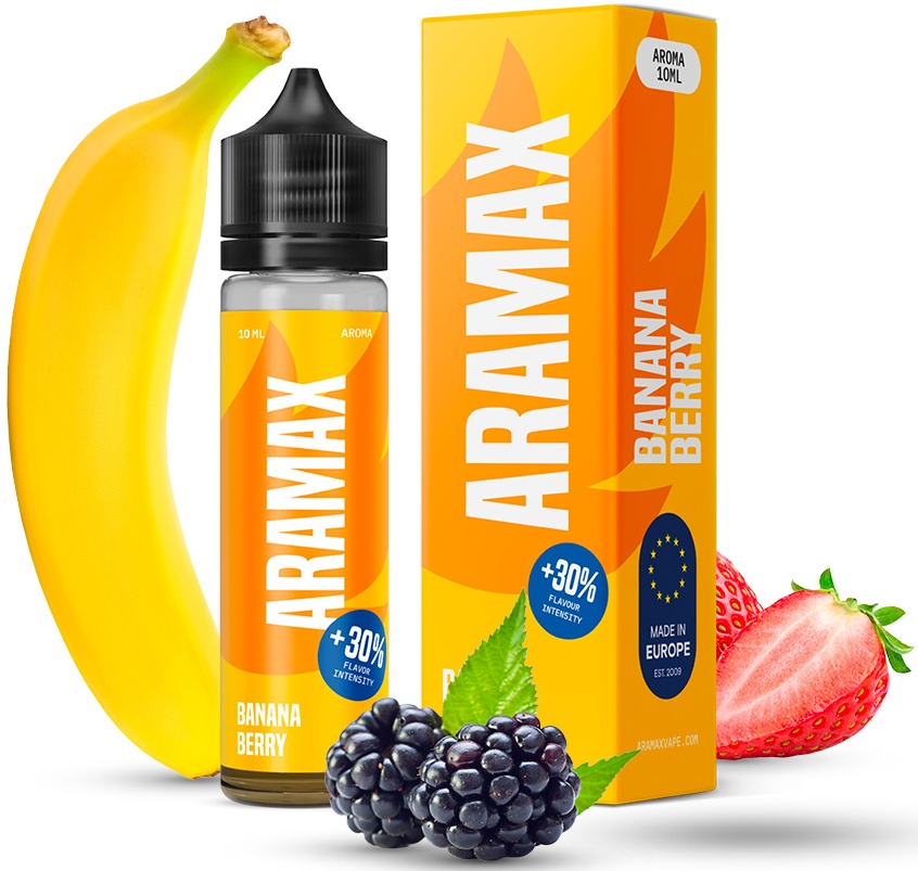 Levně Příchuť Aramax Shake and Vape 10/60ml Banana Berry