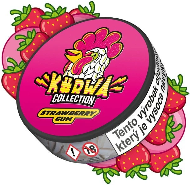 Levně Kurwa Nic.Sáček Strawberry Gum 12mg