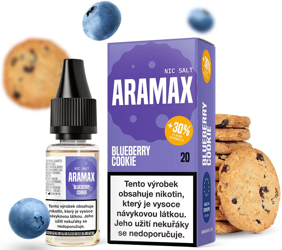 Levně Aramax (Aramax Salt) 10ml Blueberry Cookie Nikotín: 10mg