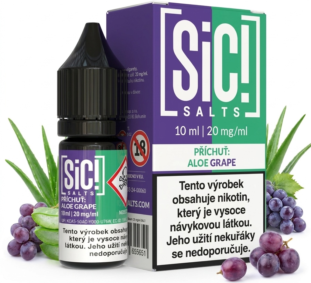 Levně Sic! (Sic! Salt) 10ml Aloe Grape Nikotín: 20mg