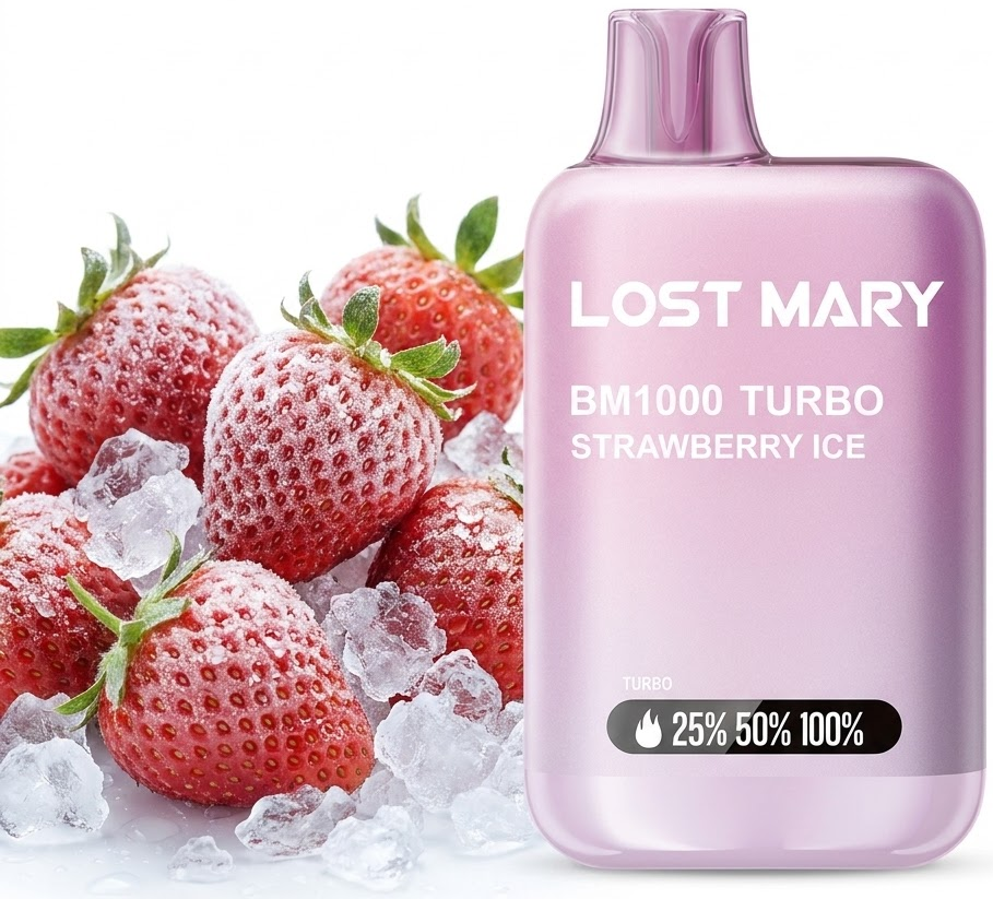 Levně Elf Bar Elf Bar-Lost Mary Turbo jednorázová elektronická cigareta Strawberry Ice (Ledová jahoda) 20mg 1000 potáhnutí