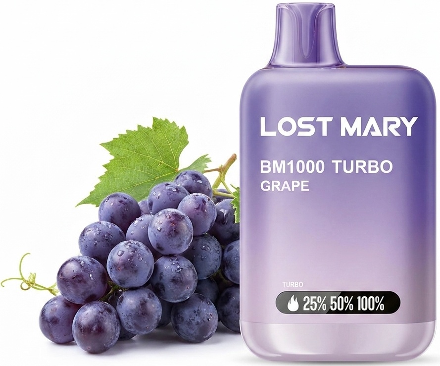 Levně Elf Bar Elf Bar-Lost Mary Turbo jednorázová elektronická cigareta Grape (Hroznové víno) 20mg 1000 potáhnutí