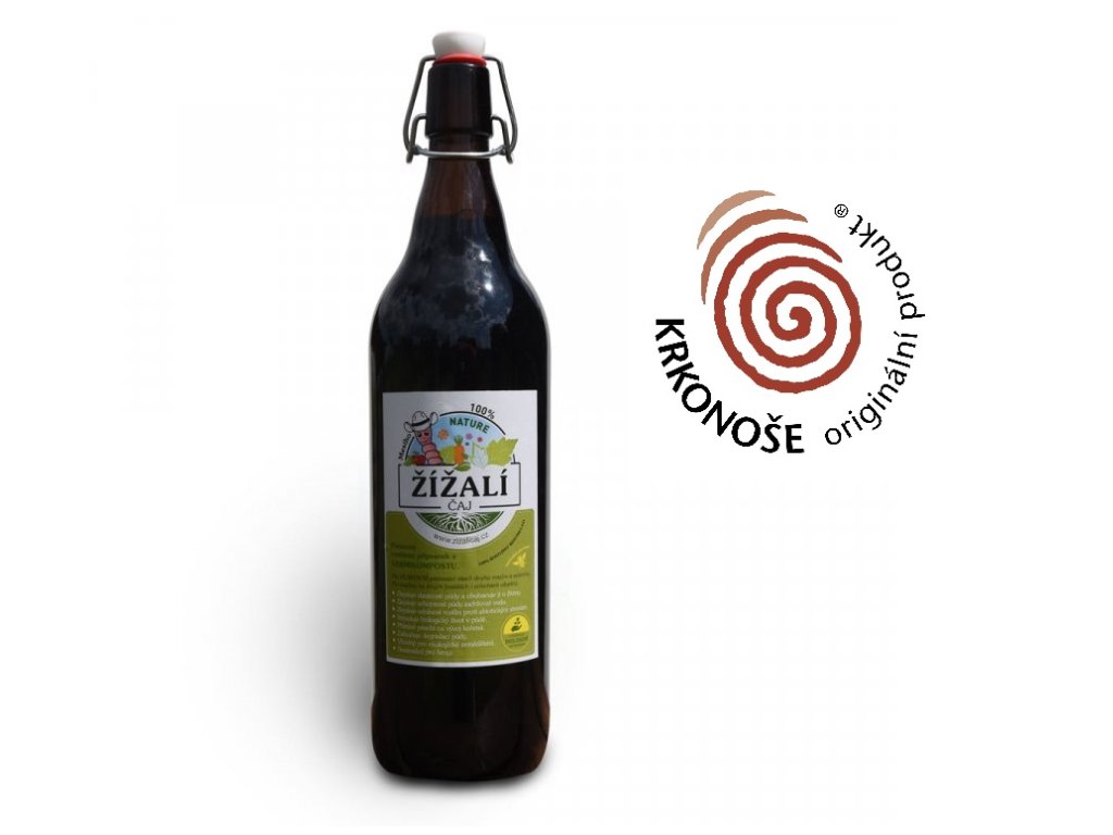 Mesiho žížalí čaj 1 litr ve skleněné lahvi - Originální produkt Krkonoše