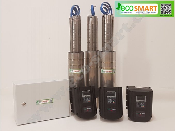 Automatická tlaková stanice s ponornými čerpadla ECO4 a frekvenčními měniči EcoPower