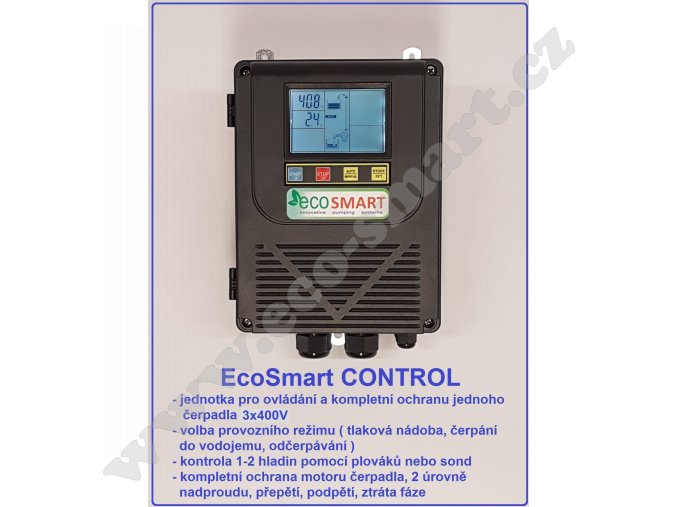 EcoSmart CONTROL 400V pro ovládání a ochranu jednoho čerpadla 3x400V