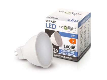 LED žárovka MR16 12V 2W studená bílá