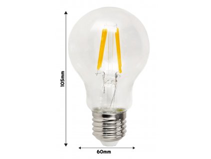 38698 led zarovka e27 a60 6w neutralni bila