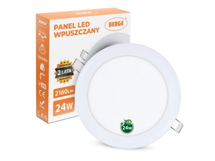 LED panel kruhový - 300x300x17mm vestavný - 24W - 230V - 1900Lm - neutrální