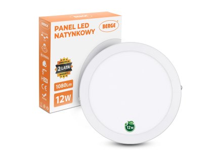 LED panel kruhový 170x35mm přisazený - 12W - 230V - 860Lm - IP20 - neutrální