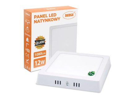 LED panel čtvercový 170x170x35mm přisazený - 12W - 230V - 860Lm - studená bílá