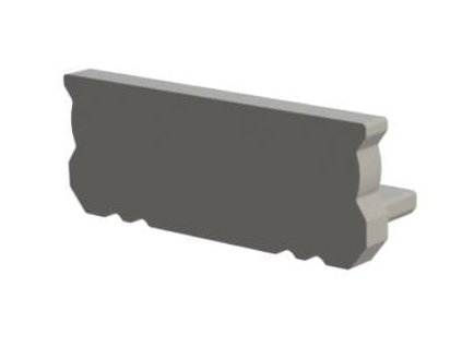 44023 krytka pro hlinikovy profil povrch sedy bez otvoru