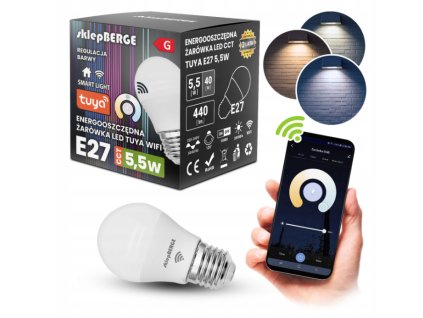 43768 smart e27 led zarovka 5 5w ww nw cw wi fi tuya cct