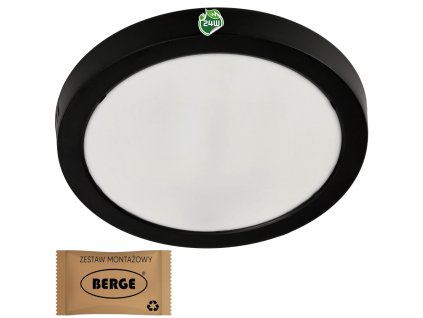 Kulatý přisazený panel černý 24W PC - neutrální bílý