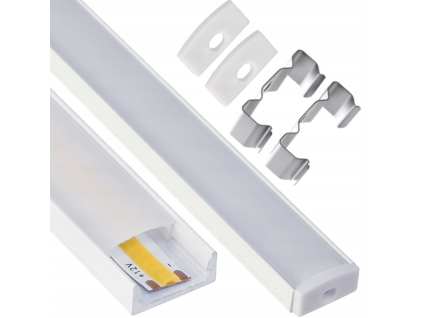 48778 led hlinikovy profil 2m bily prisazeny sada
