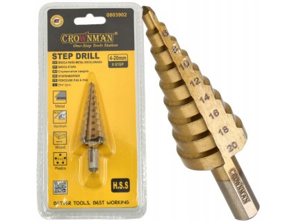 Titanový stupňovitý kuželový vrták 4-20 mm