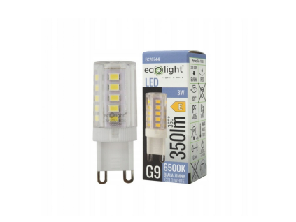 52579 led zarovka g9 3w 3500lm studena bila