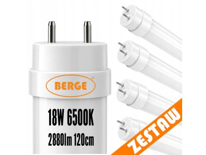 4x LED trubice 120cm T8 18W 2880lm G13 6500K - studená bílá