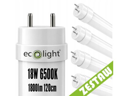4x LED trubice 120cm 18W 6500K 1800lm T8 G13 - studená bílá
